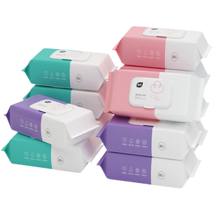 植护湿巾纸巾大包婴幼儿童新生宝宝手口用专研家庭实惠装80抽成箱