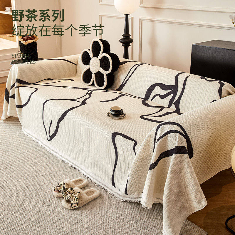 轻奢高级印花沙发巾四季通用夏季沙发套罩万能通用型一片式罩盖巾,居家布艺,沙发套,淘宝优惠券,粉丝福利购,淘宝优惠卷