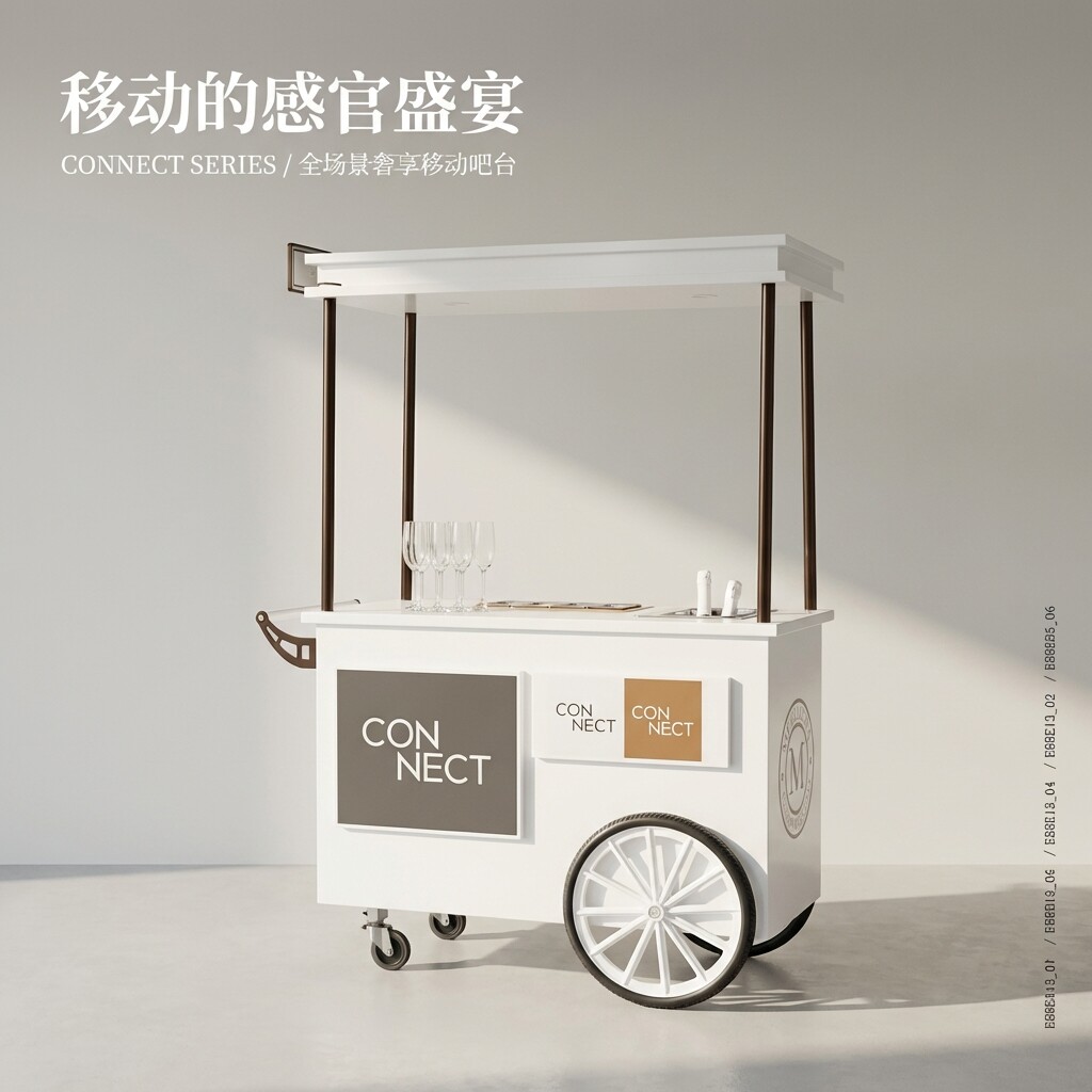 轻便带轮户外商用小吃车