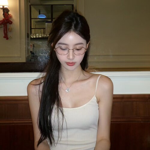 卡琳同款7克超轻纯钛椭圆框眼镜近视女款可配度数素颜框小红书53