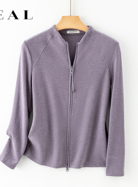双面磨毛德绒打底衫女秋冬内搭蚕丝羊毛发热保暖上衣外穿拉链卫衣