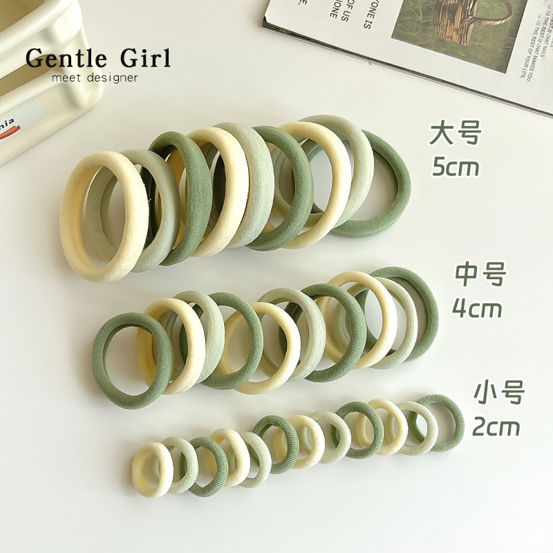 薄荷绿高弹力不伤发发绳扎头发橡皮筋女发圈耐用彩色毛巾圈发饰品