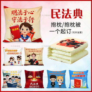 民法典宣传月抱枕学校法院八五普法治活动文创靠枕头定制纪念礼品