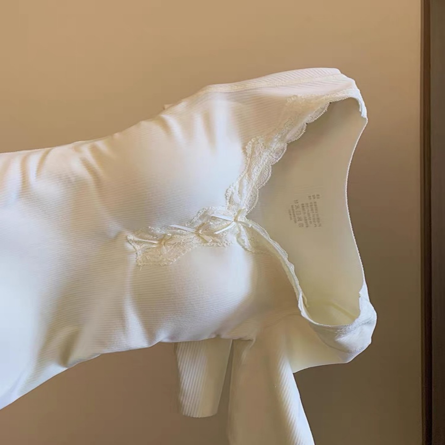 德绒蕾丝加厚保暖内衣套装带胸垫