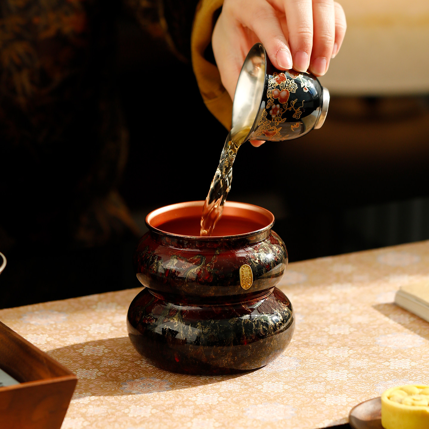 紫铜茶渣缸高端轻奢大漆纯铜建水茶台桌面茶水废水缸功夫茶具配件,餐饮具,茶道/零配,淘宝优惠券,粉丝福利购,淘宝优惠卷