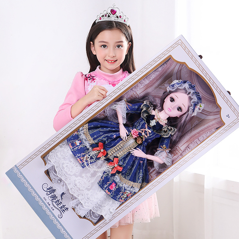 60厘米会眨眼睛的芭比娃娃过家家