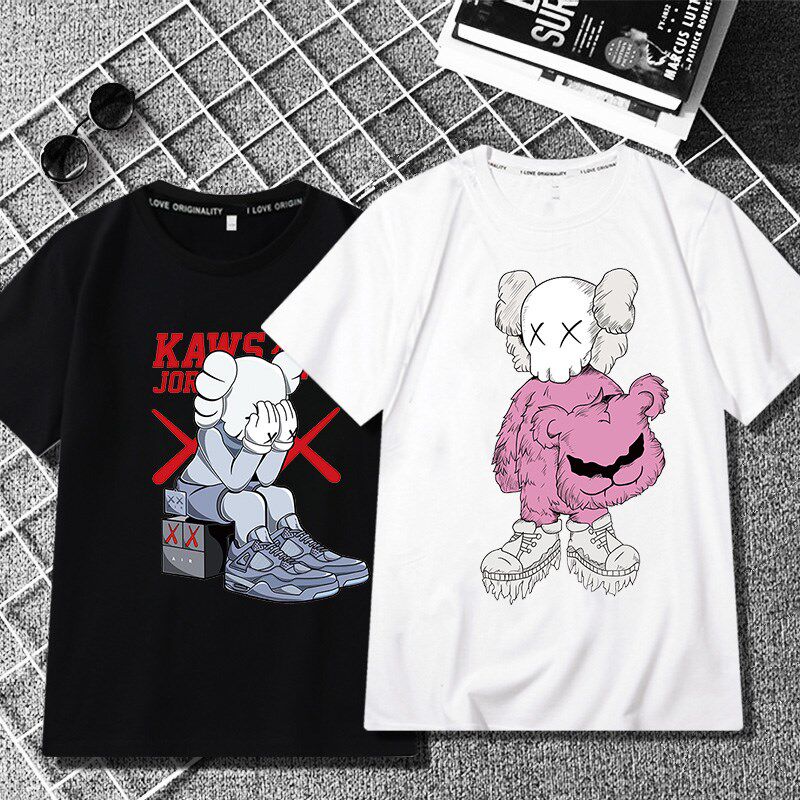 潮牌短袖t恤男学生bf港风kaws芝麻街联名宽松纯棉大码情侣装夏装|ruв категории Мужская одежда, футболка - от Buy2taobao.com для оказания профессиональной услуги покупки агента Taobao