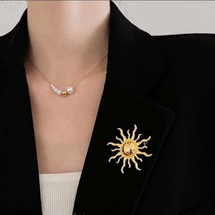 合金太阳花胸针欧美跨境专供服装 个性 百搭女式 时尚 饰品 气质款
