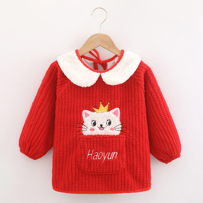 加厚羊羔绒罩衣儿童秋冬宝宝吃饭围兜女孩护衣反穿衣防水防脏围裙,童装/婴儿装/亲子装,反穿衣/罩衣,淘宝优惠券,粉丝福利购,淘宝优惠卷