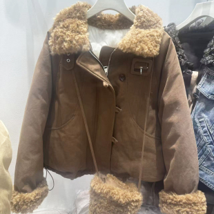 休闲百搭保暖减龄羊羔毛领派克服羽绒服 韩版 2025秋冬新款 时尚