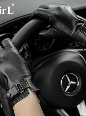 真皮手套男触屏薄款冬季骑行加绒保暖羊皮手套驾驶开车防滑皮手套