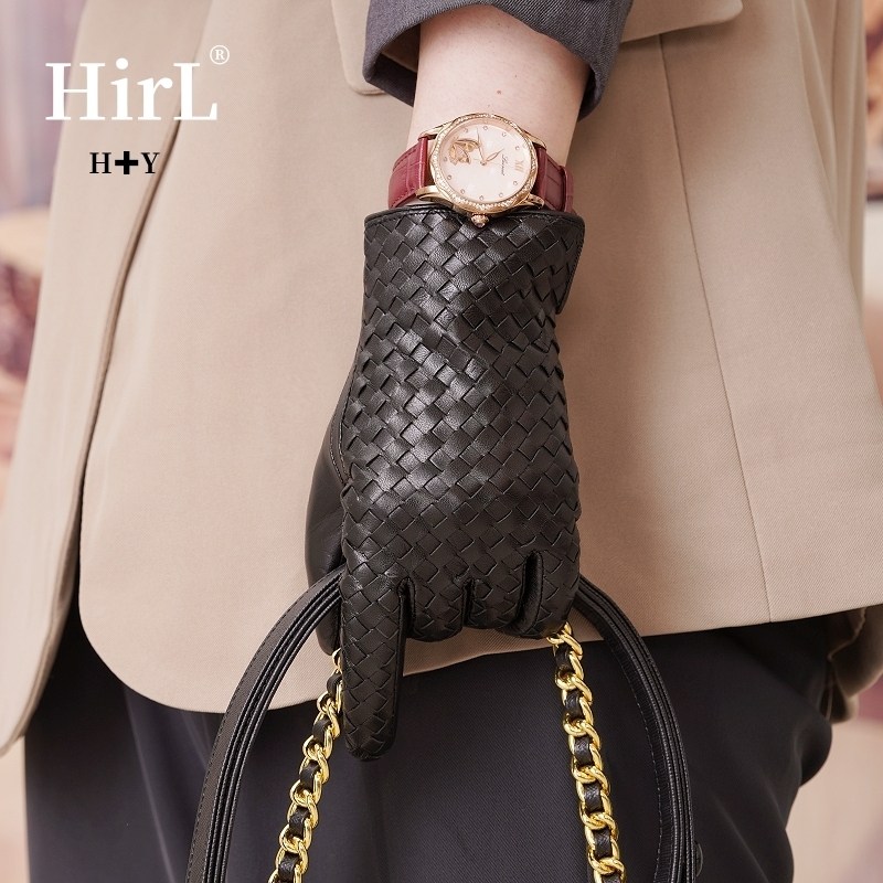 进口小山羊皮手套女士冬季加绒骑行开车时尚修手薄真皮手套女触屏