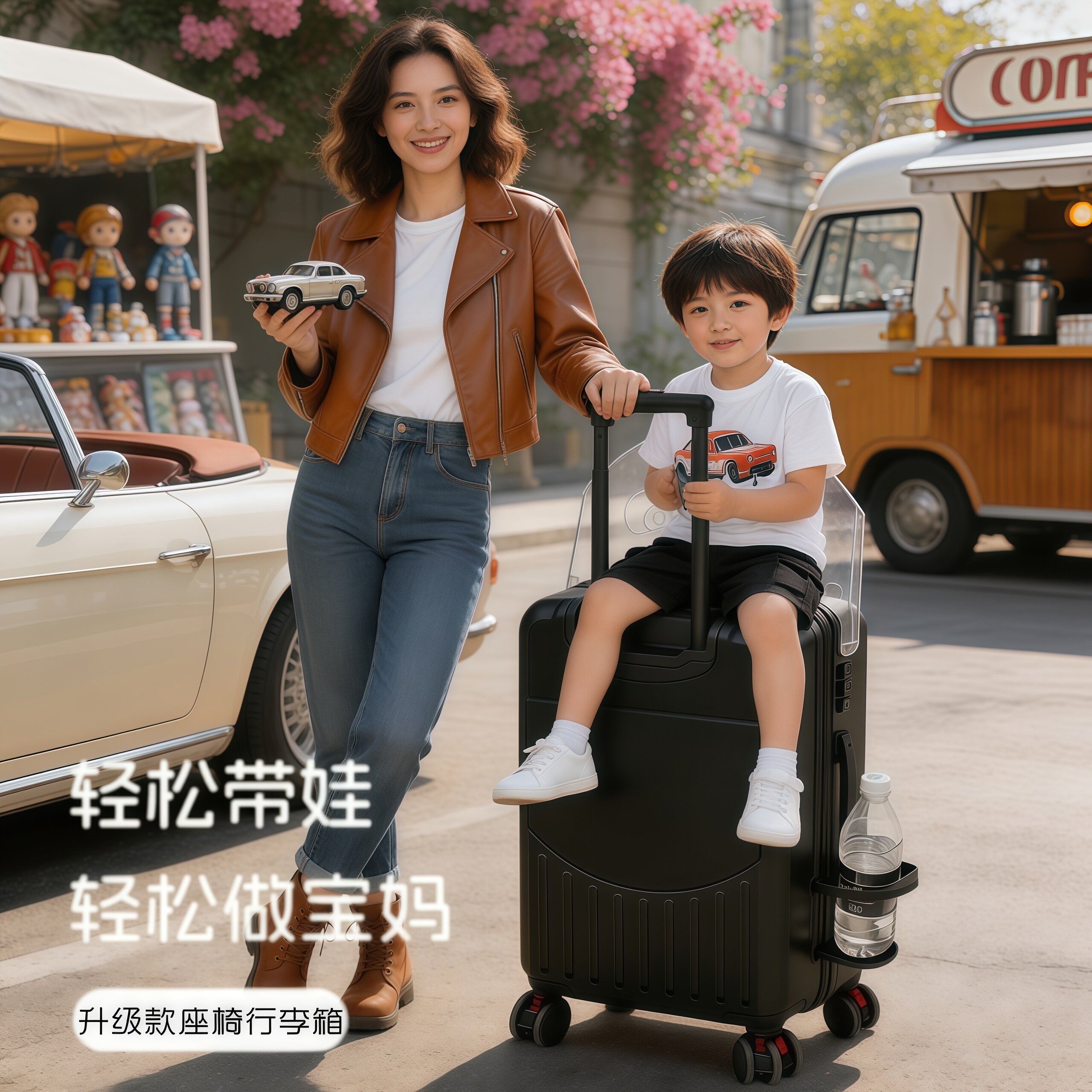 宝妈行李箱儿童可坐骑男女20寸