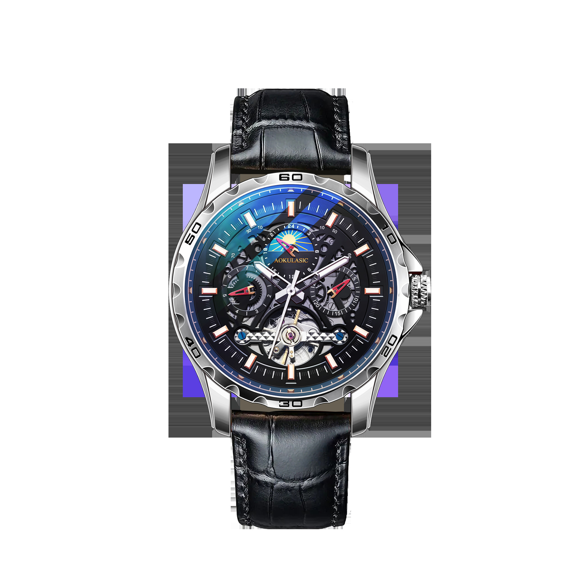 奥古拉斯2025新款多功能男士全自动机械手表男式时尚腕表