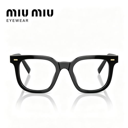MIUMIU/缪缪眼镜框女黑色板材光学方形素颜近视架男近视0MU06XVF