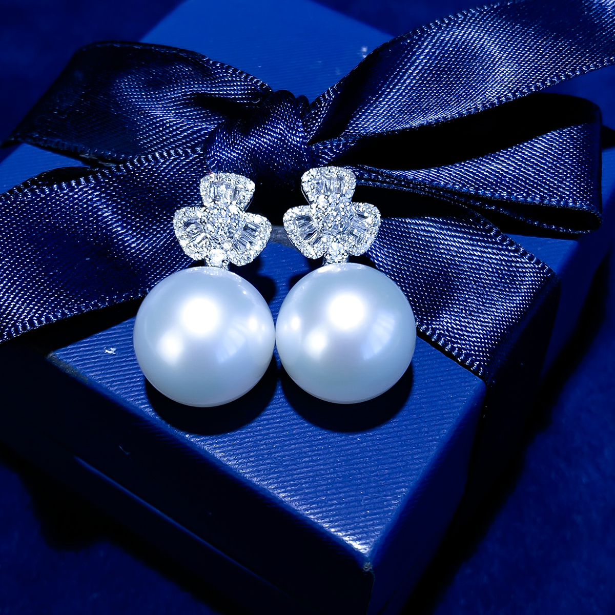 澳白珍珠耳环天然海水珍珠耳饰