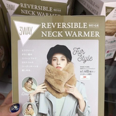 日本COGIT3WAY双面毛绒围脖女冬季 保暖仿皮草围巾百搭护颈脖套厚