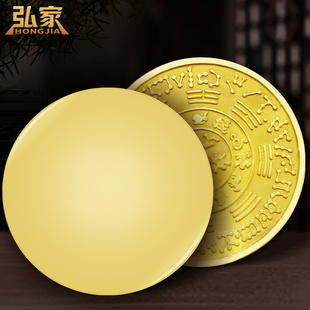 准提镜纯铜摆件铜镜平面镜挂饰准提佛母八卦镜子装 饰家居客厅挂件