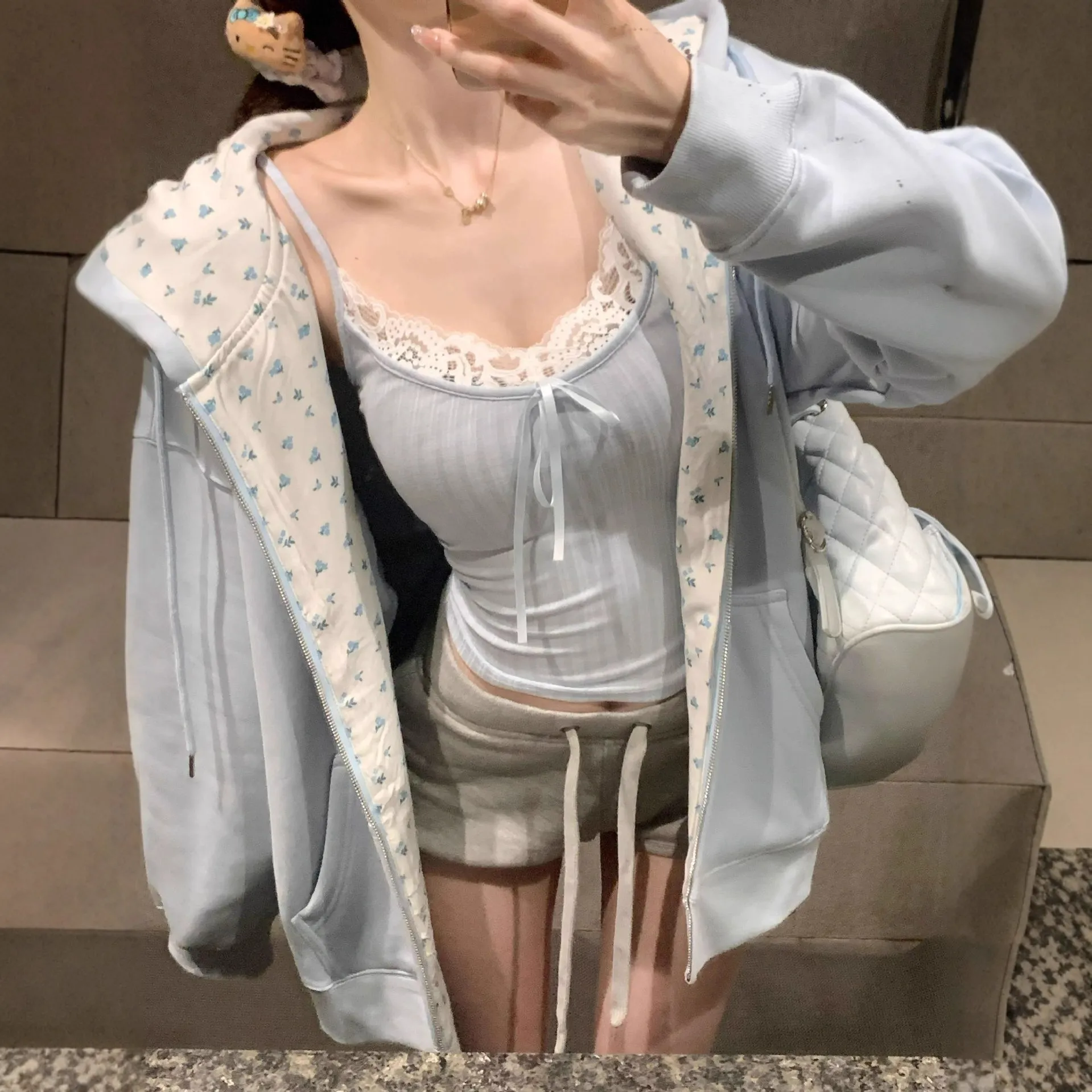 春秋季卫衣外套女2025新款连帽开衫秋冬季韩系小个子拉链开衫上衣