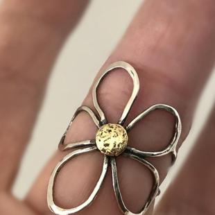 曼谷公园「花」波西米亚花朵戒指开口做旧夸张复古民族y2k辣妹