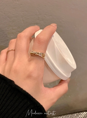 送 素圈戒指 时尚个性开口戒指轻奢小众设计精致食指戒指女ins潮