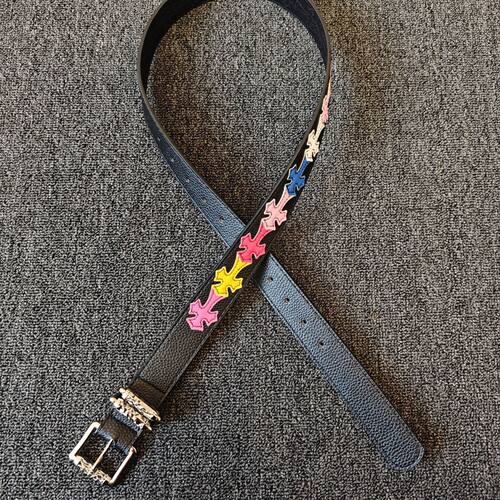 复古暗黑十字架滚轮针扣腰带