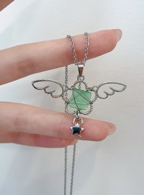 天使许愿心星星锁骨链2025新款