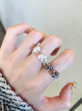 星云珍珠锆石开口食指戒轻奢