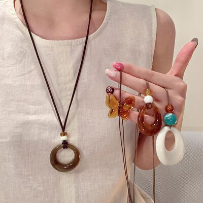 复古民族风圆圈吊坠项链