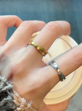 vintager超闪星芒小双环戒指