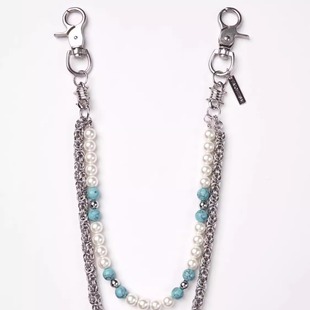 TAICHIISM牛仔裤裤链链条挂链装饰西裤珍珠配饰ins腰链绿松石挂饰