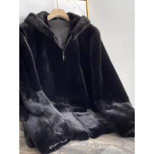 燕尔冬季貂皮外衣男士貂皮外衣黑色全貂皮短外衣男士