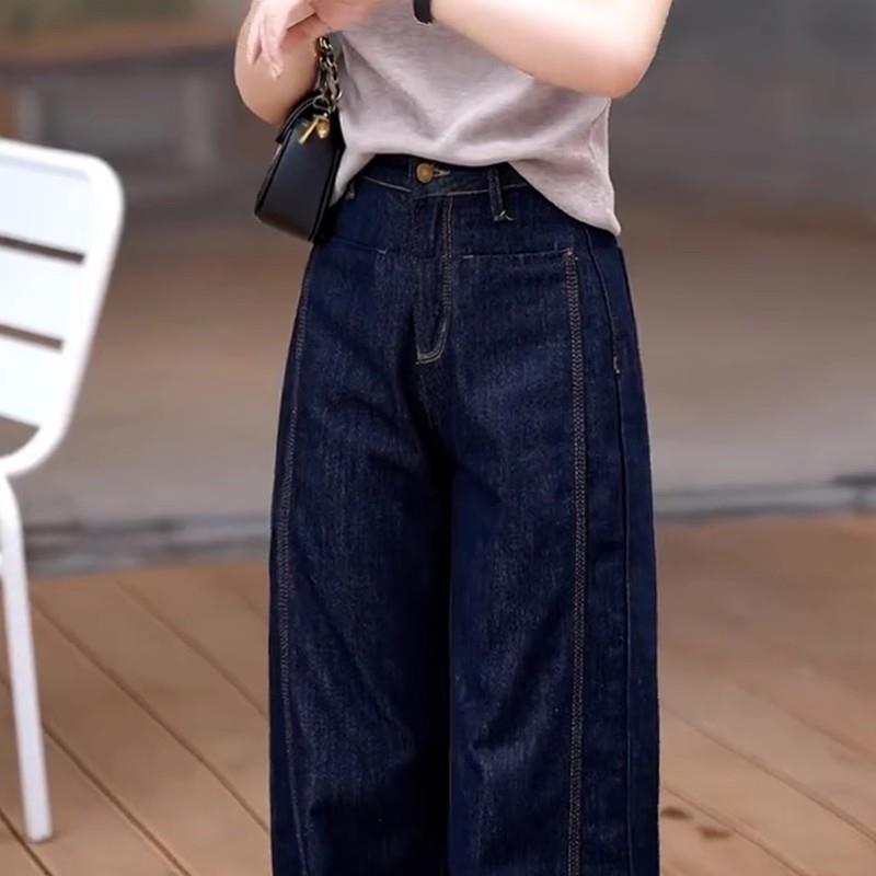 爆款牛仔阔腿裤女2025秋季新款垂感高腰显瘦宽松休闲香蕉直筒裤女