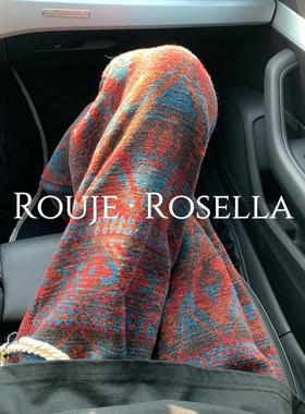 法国Rouje Rosella⭐民族风提花阔腿裤女秋冬美式覆古直筒休闲裤