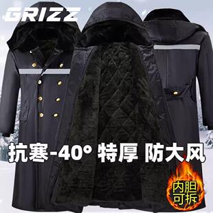 德国冬季 大衣加绒加厚超长棉大衣男冷藏库防寒服过膝劳保棉袄 军装