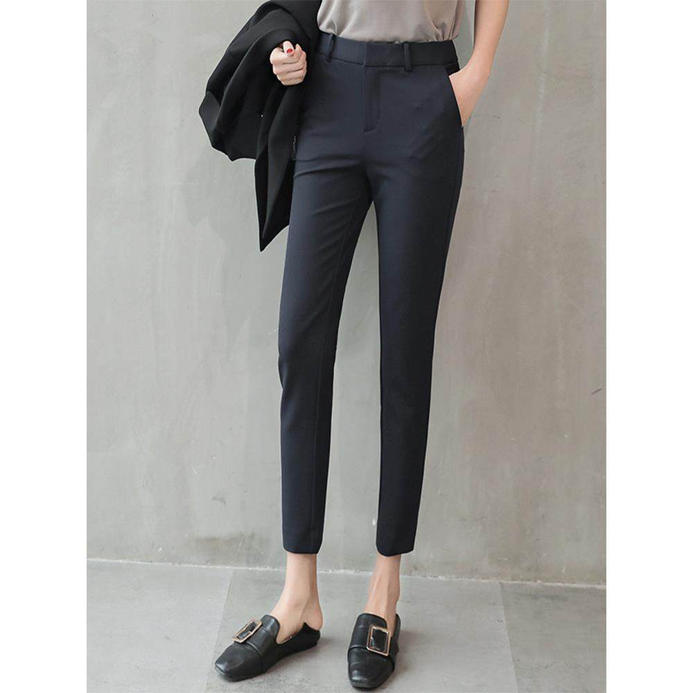 黑色西装裤女士夏季新款小个子职业小脚工装裤修身显瘦高腰九分裤