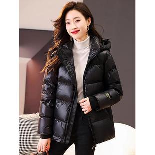蓓罗拉羽绒服女冬季新款2024年短款小个子女款鹅绒黑色高级感黑金