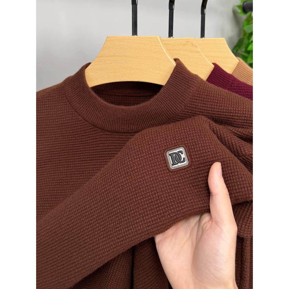 本命年红色半高领毛衣男士秋冬季2025新款加厚保暖针织打底衫男款