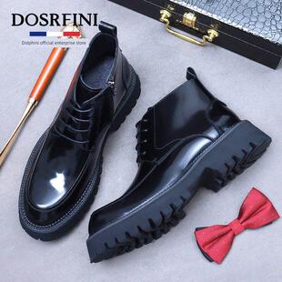 覆古工装 英式 短靴冬 秋商务正装 皮靴 靴子男式 男式 真皮高帮皮鞋
