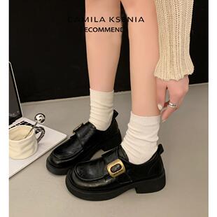 CAMILA KSENIA官方店2025新款秋冬小皮鞋女覆古英伦风软底乐福鞋