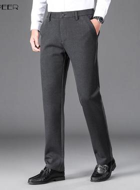 SIDAPEER秋冬季加厚毛呢休闲裤男士羊毛西裤商务直筒裤保暖长裤子
