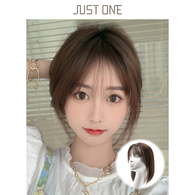 娇凡假刘海女夏季空气刘海假发片法式八字仿真透气发片头顶遮白发