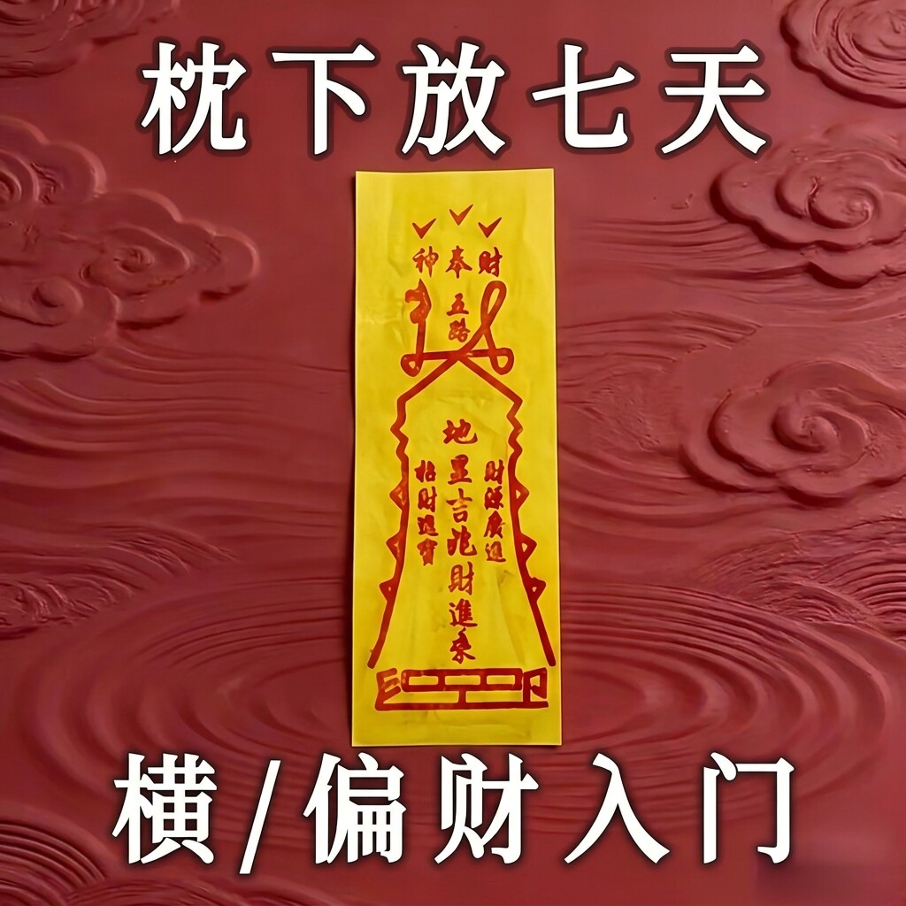 招财聚财偏财八方来财黄金手机贴招财补库五路财神暴富手机壳符片