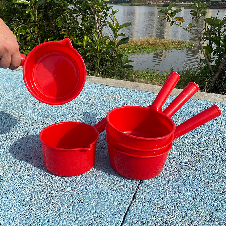水勺大红色水舀子加厚带嘴长手柄老式水勺子正红水瓢耐用厚实水勺