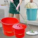 塑料手提红色水桶家用大小加厚带盖子耐摔提水摔不烂洗车衣服拖地