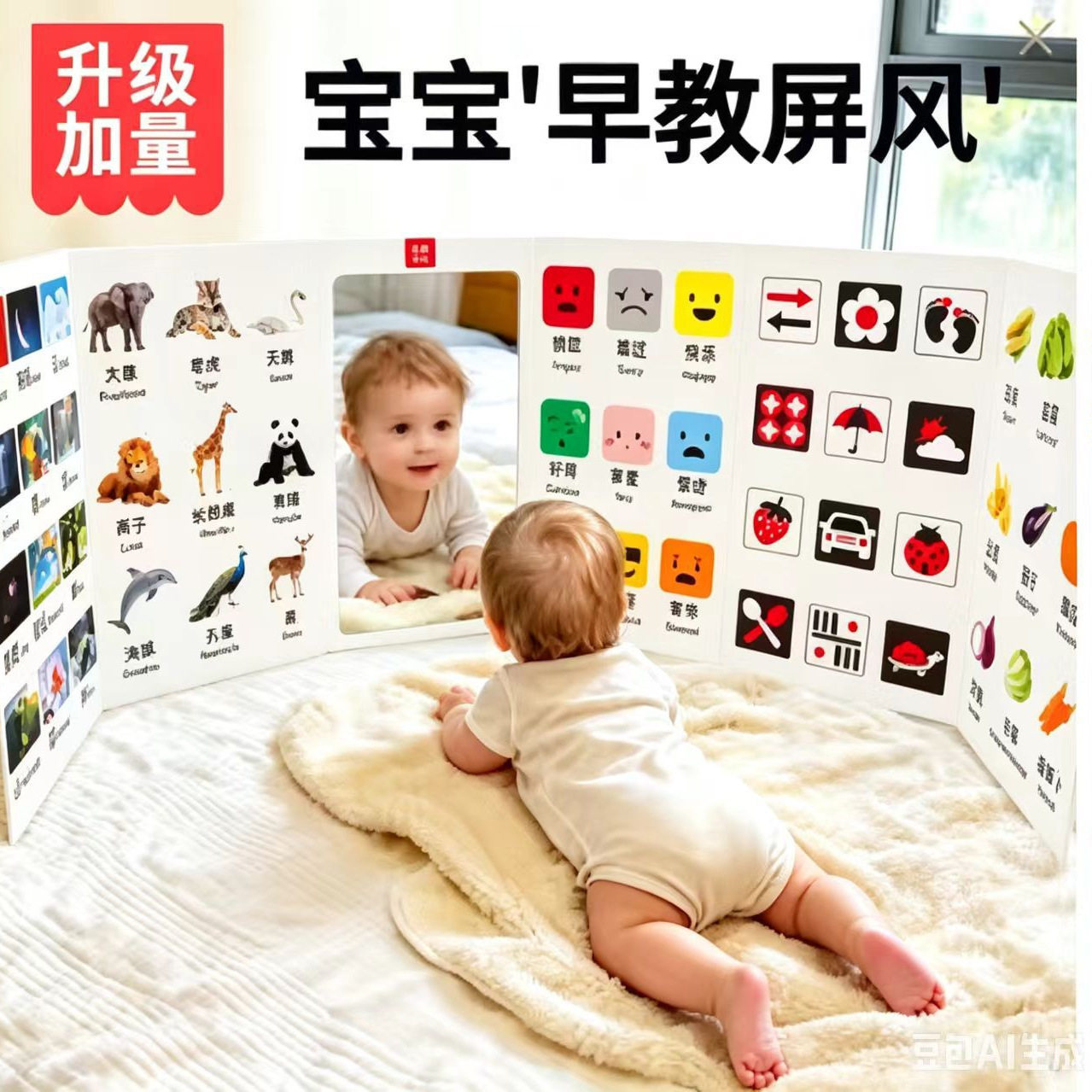 【新升级】早教镜子书玩具认知屏风宝宝立式儿益智其它早教玩具