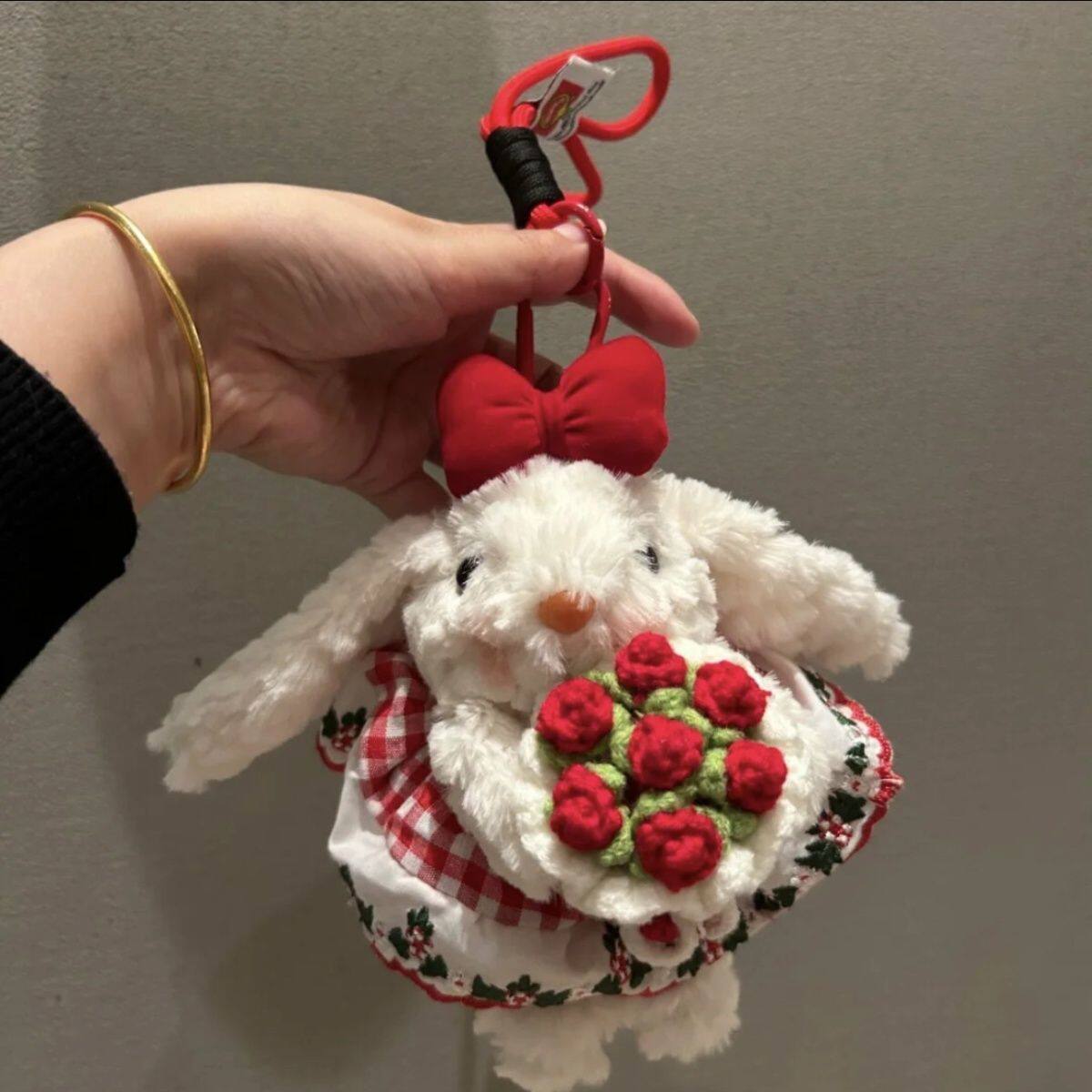可爱垂耳兔毛绒yummy兔子玩具圣诞玩偶公仔钥匙扣包挂饰闺蜜礼物