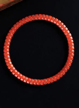 天然南红手串男直切药片原创手链女隔片锦红红本命年生日礼物转运