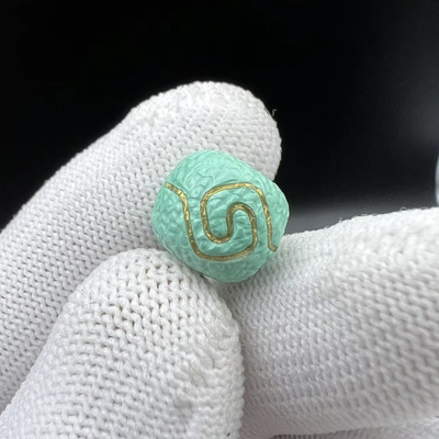 优化绿松石搓金珠子圆珠配珠文玩配饰镶嵌珠子手串隔片diy单珠