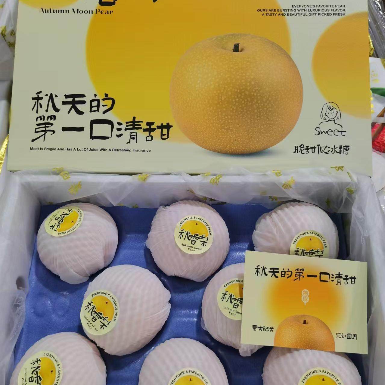蕃田秋月梨蜜甜秋月秋香蜜梨礼盒装7-12粒8斤毛重京东顺丰包邮